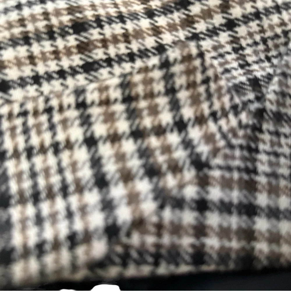 Vintage Peabody House Houndstooth Wool Blend Blazer Jacket Brown Beige Size 14 - Picture 6 of 14